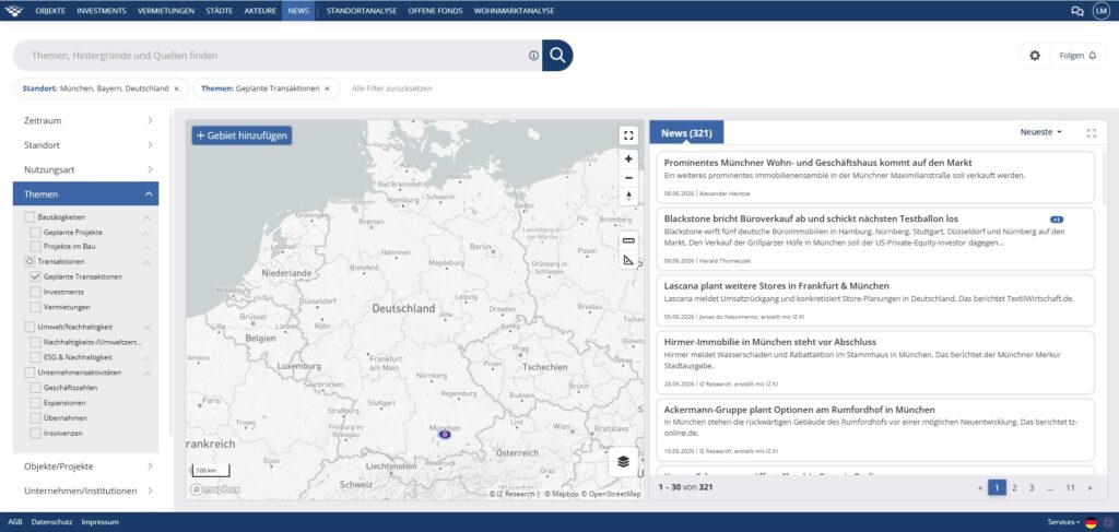 Geplante Transaktionen in München